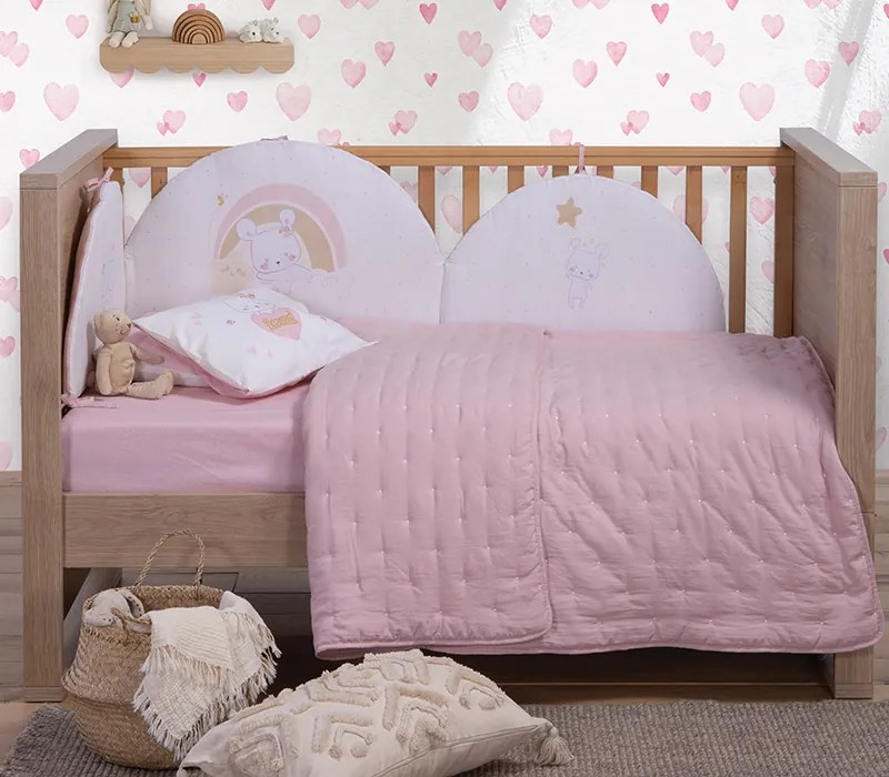 Βρεφικό Κουβερλί Shy Pink 110x150 - Nef-Nef Homeware