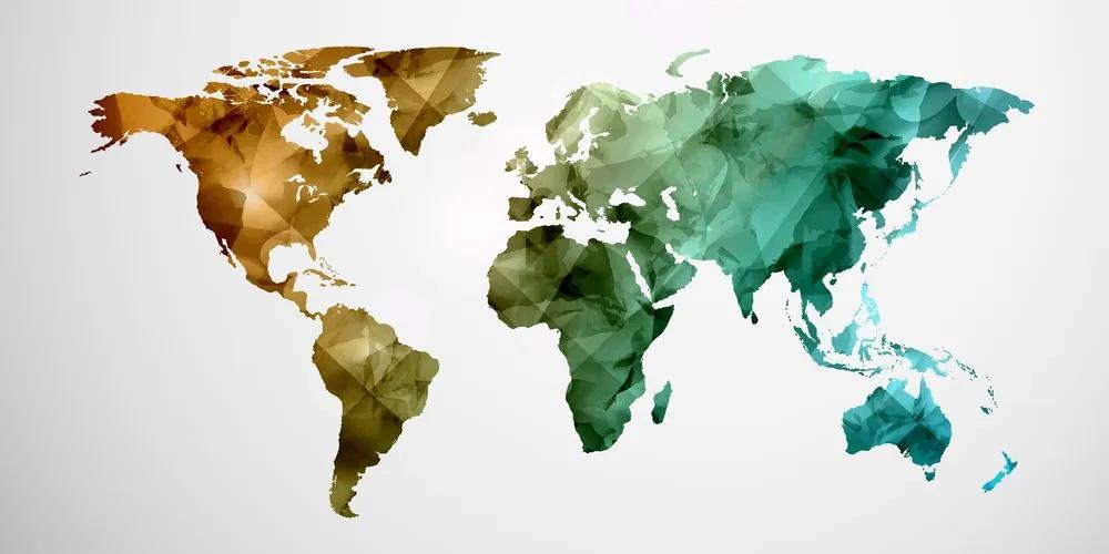 Εικόνα στον πολυγωνικό παγκόσμιο χάρτη με χρώμα φελλού - 100x50  transparent