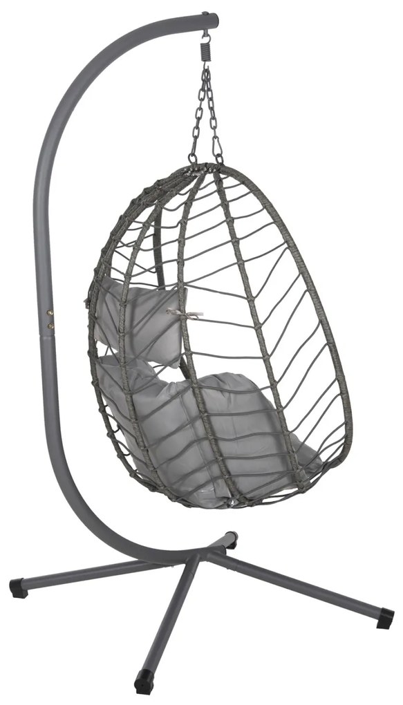 ΚΡΕΜΑΣΤΗ ΠΟΛΥΘΡΟΝΑ ΦΩΛΙΑ MILLIE  ΜΕΤΑΛΛΟ-ΣΥΝΘ.RATTAN ΓΚΡΙ 90x75x190Υεκ.
