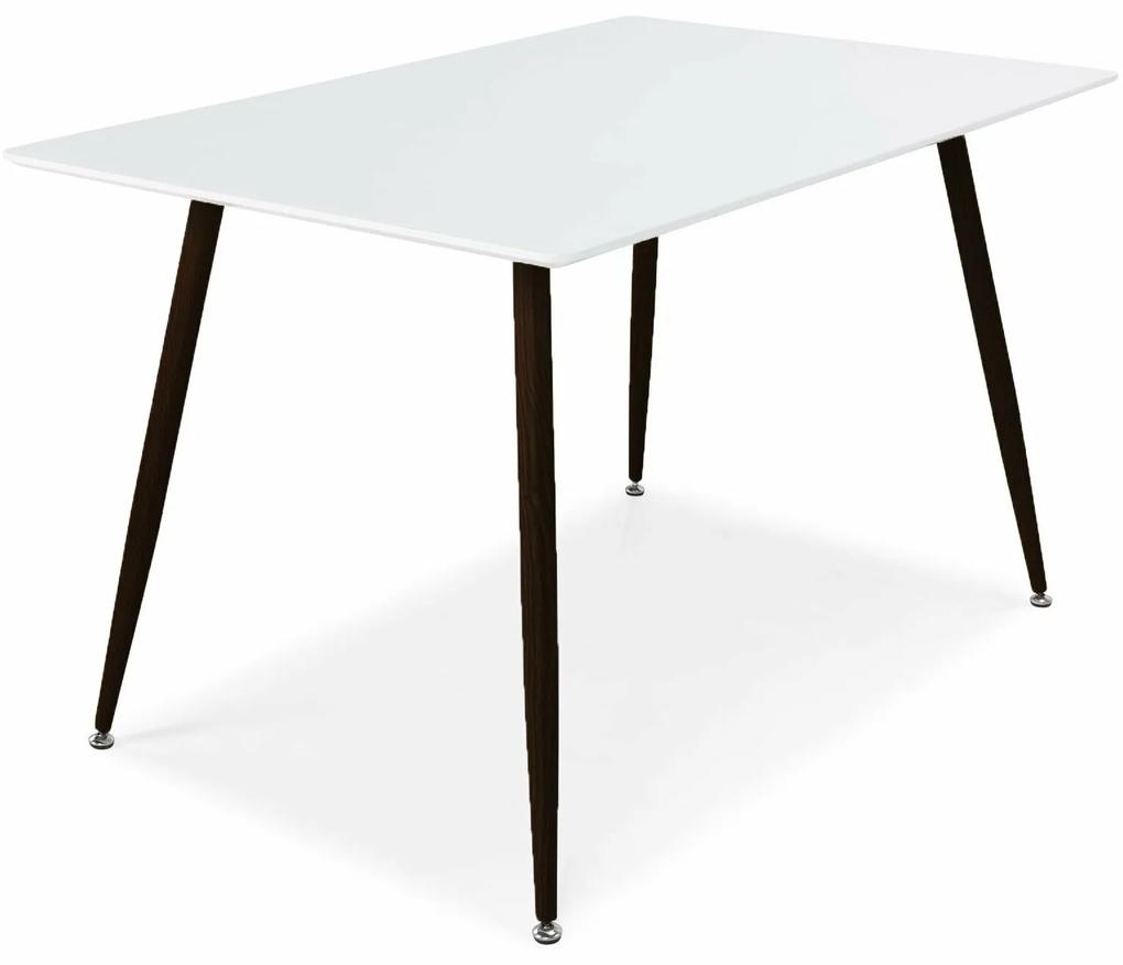 Τραπέζι Dallas 4306, Γυαλιστερό λευκό, Μαύρο, 75x80x120cm, 23 kg, Ινοσανίδες μέσης πυκνότητας, Μέταλλο | Epipla1.gr