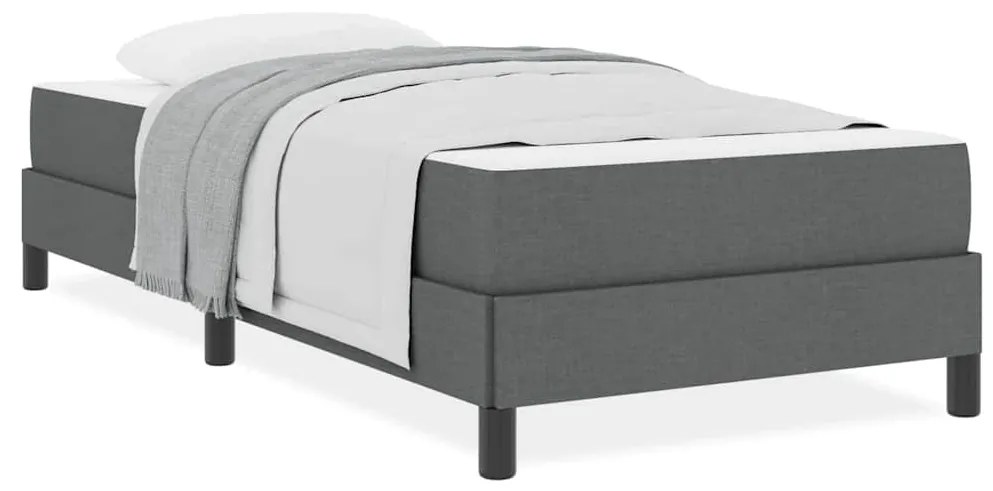 vidaXL Κρεβάτι με ελατήρια Άλλο Σκούρο γκρι 90 x 190 cm ύφασμα