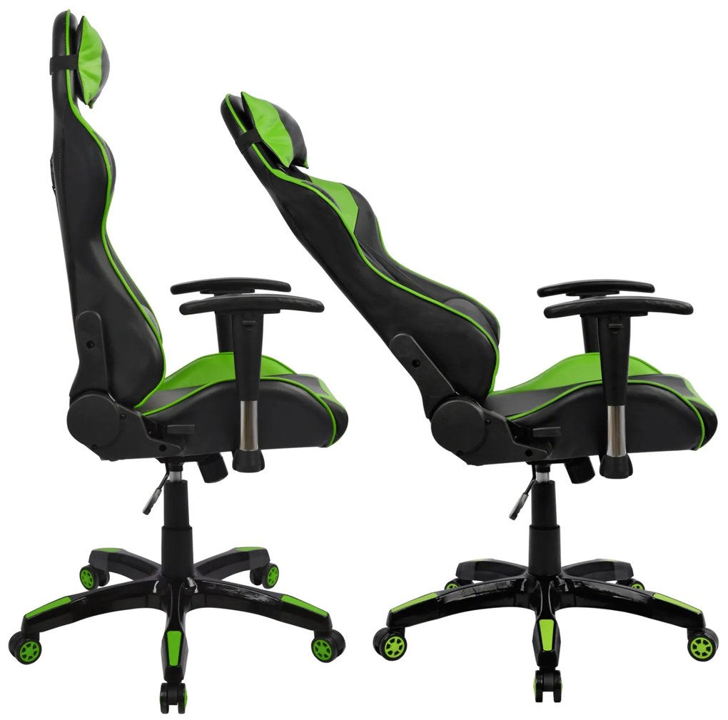 ΠΟΛΥΘΡΟΝΑ GAMING RACING HM1056.03 ΜΑΥΡΟ - ΠΡΑΣΙΝΟ PU 67x70x134 εκ. (1 Τεμμάχια)