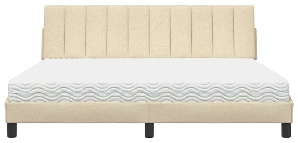 vidaXL Κρεβάτι Κρεμ 180x200 εκ. Υφασμάτινο