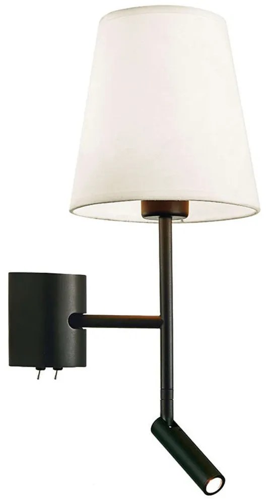 Φωτιστικό Τοίχου - Απλίκα Sonia 4260600 E27 White-Black Viokef Μέταλλο,Ύφασμα
