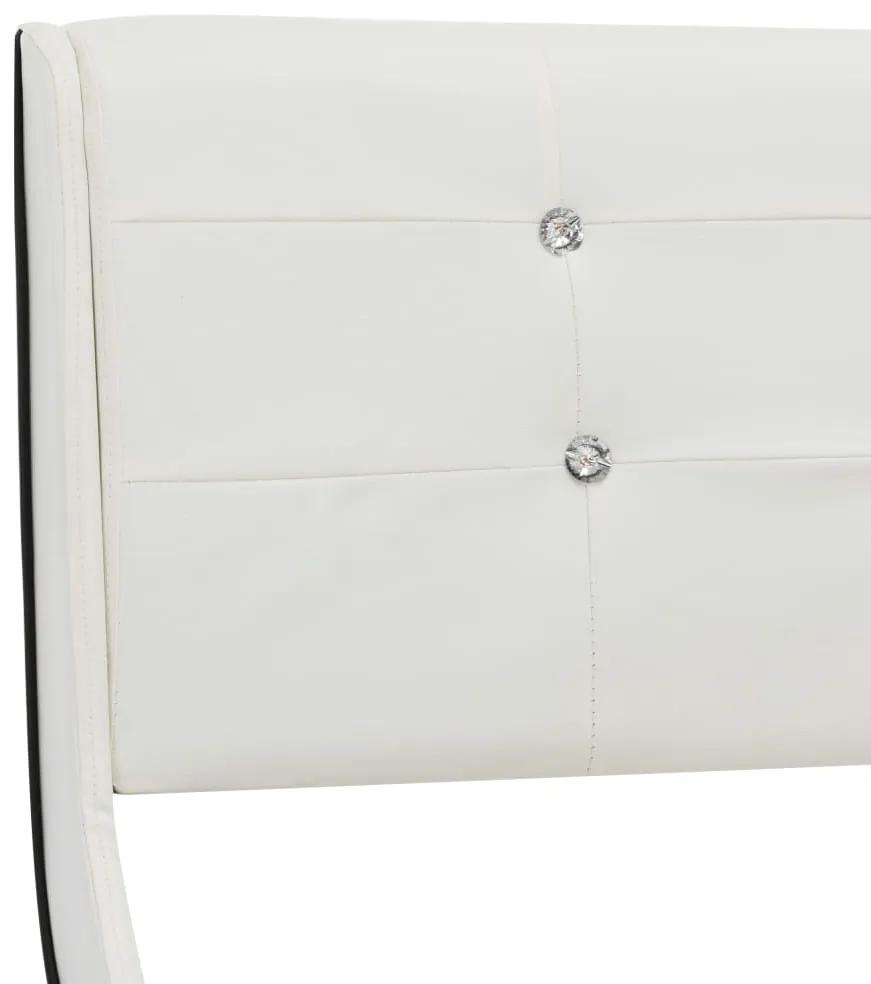 vidaXL Πλαίσιο Κρεβατιού Λευκό 160 x 200 εκ. από Συνθετικό Δέρμα