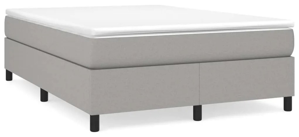 vidaXL Κρεβάτι Boxspring με Στρώμα Ανοιχτό Γκρι 140x190 εκ. Υφασμάτινο