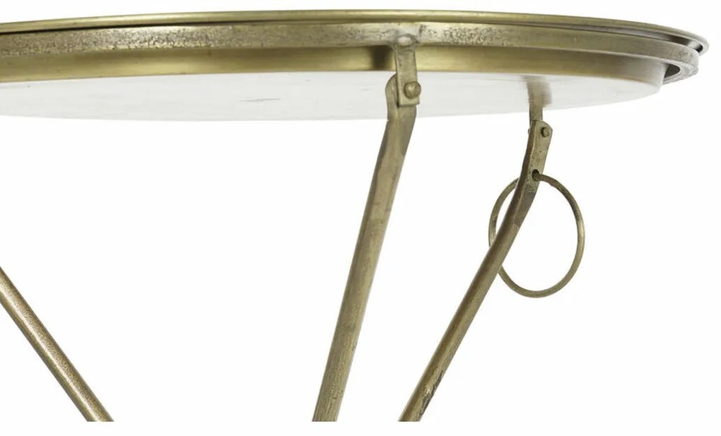 Βοηθητικό Τραπέζι DKD Home Decor Χρυσό Ορείχαλκος (47,5 x 47,5 x 64,5 cm)