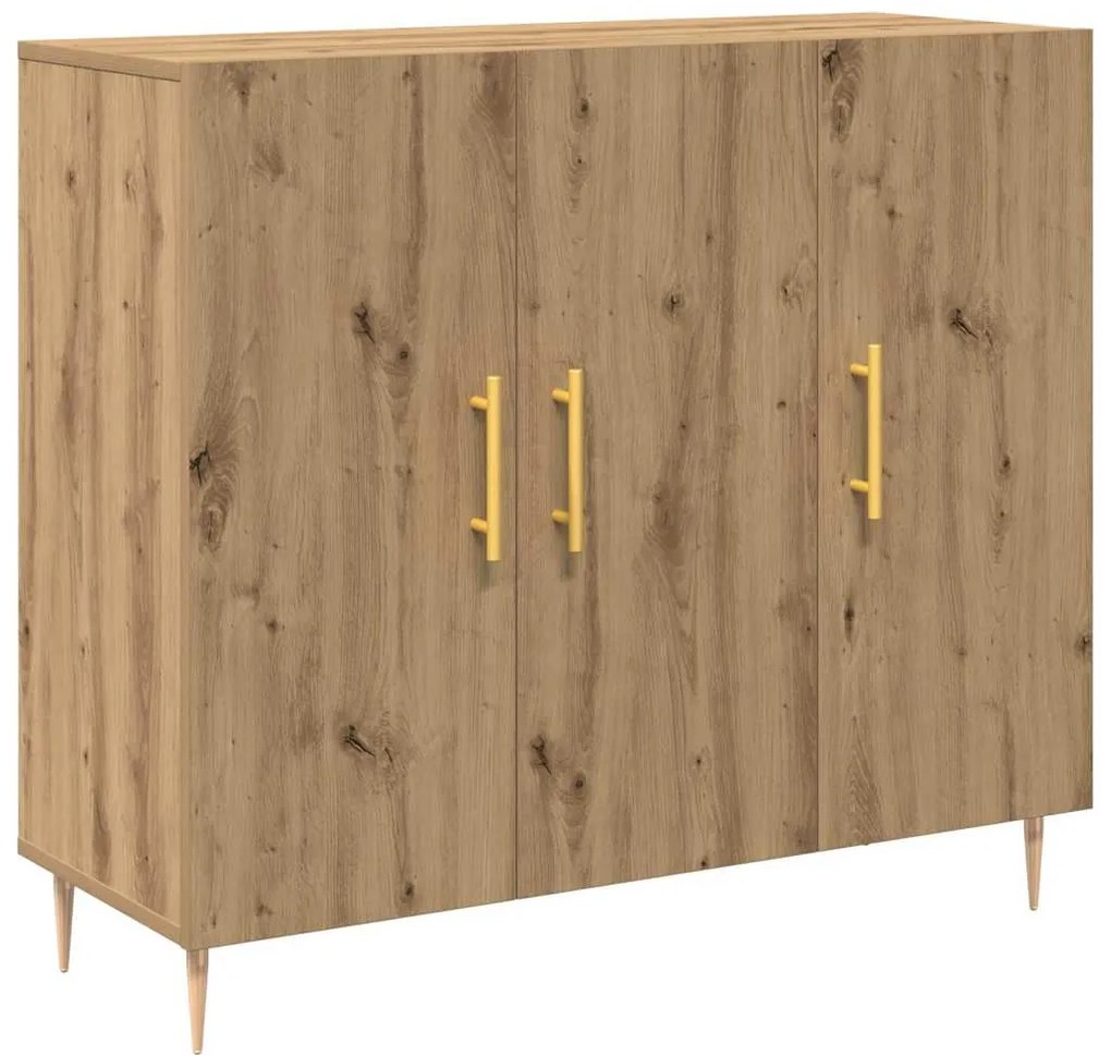 vidaXL Πλαϊνό γραφείο artisan δρυς 90 x 34 x 80 εκ. Επεξεργασμένο ξύλο