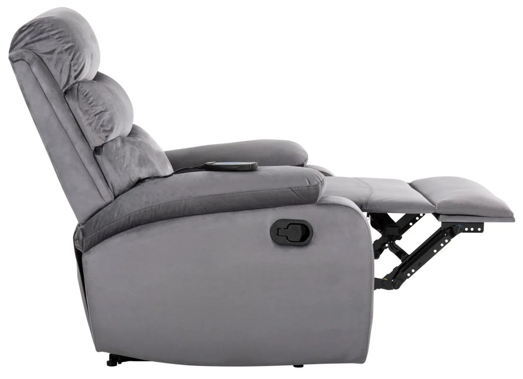 Πολυθρόνα YASUMU RELAX C9783.01 Γκρί Βελούδο 80x93x100Υεκ. 80x93x100 εκ.