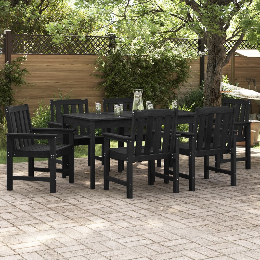 vidaXL Καρέκλες Φαγητού Κήπου 6 τεμ Μαύρο 65,5x55,5x88 εκ. HDPE