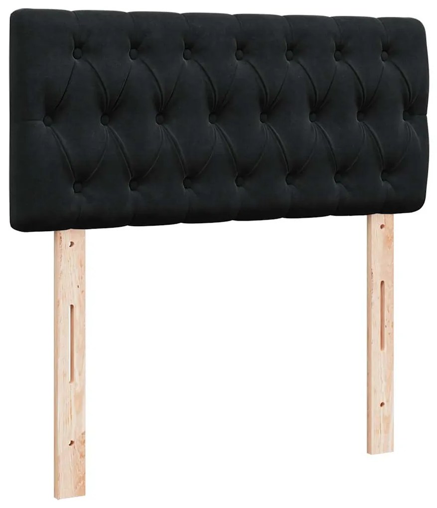 Οθωμανικό κρεβάτι με στρώμα Μαύρο 90x190cm Velvet 3311815
