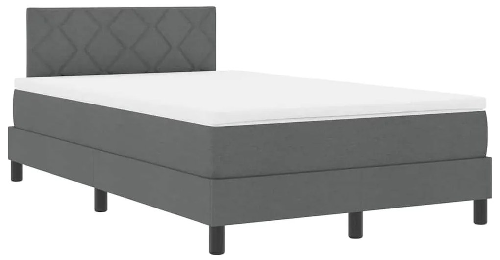 vidaXL Κρεβάτι box spring με στρώμα Σκούρο γκρι 120 x 200 cm ύφασμα