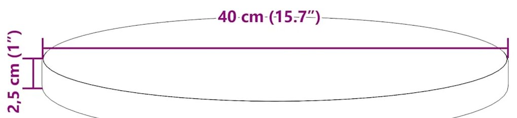 vidaXL Επιφάνεια Τραπεζιού Λευκή Ø40 x 2,5 εκ. από Μασίφ Ξύλο Πεύκου