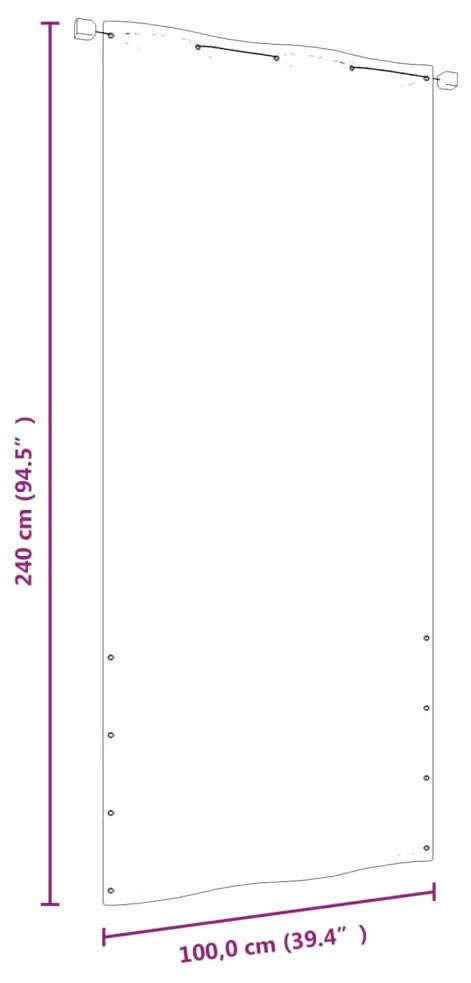 vidaXL Διαχωριστικό Βεράντας Μαύρο 100 x 240 εκ. Ύφασμα Oxford