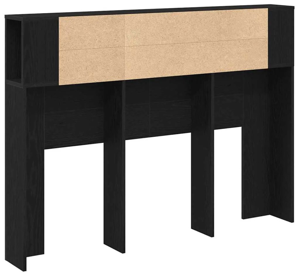 vidaXL Κρεβάτι με Κεφαλάρι Μαύρη δρυς 140 x 19 x 104.5 εκ.