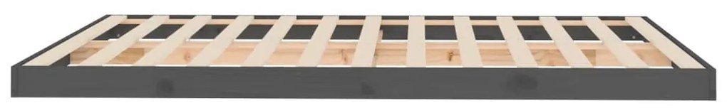 vidaXL Σκελετός Κρεβατιού Γκρι 150x200 εκ. Μασίφ Ξύλο Πεύκου King Size