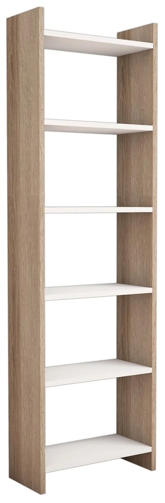 Βιβλιοθήκη Μελαμίνης Sonoma-Λευκό 48,5x22x160Υ Εκ.