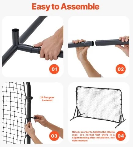 VEVOR 6x4FT Soccer Rebound Trainer Soccer Training Equipment Double-Sided Net