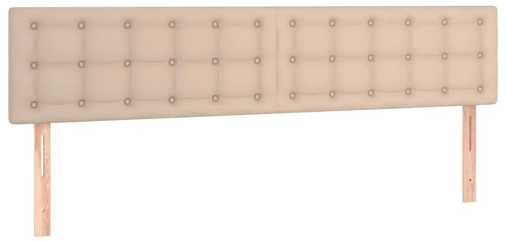 vidaXL Κεφαλάρι Κρεβατιού LED Καπουτσίνο 180x5x78/88 εκ. Συνθετ. Δέρμα