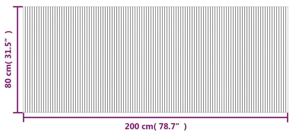 Χαλί Ορθογώνιο Μαύρο 80 x 200 εκ. Μπαμπού - Μαύρο