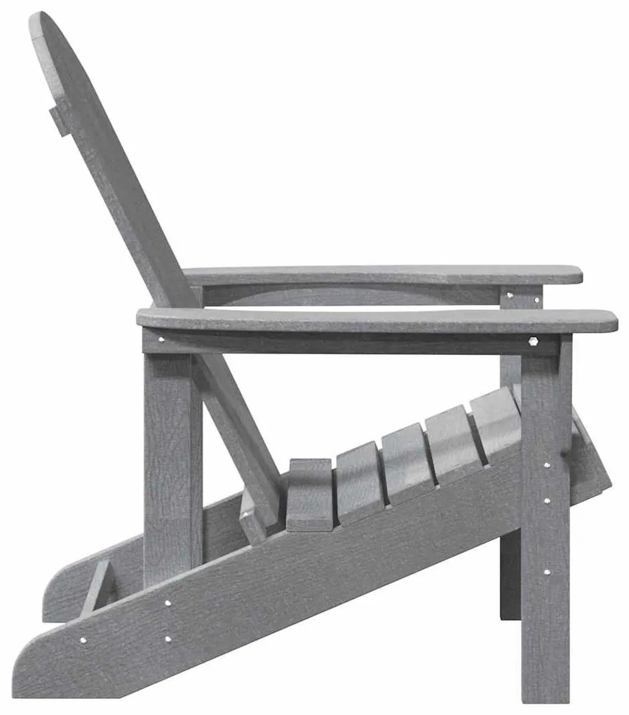 vidaXL Πολυθρόνα Adirondack ανοιχτό γκρι, 74x82x91 εκ. HDPE