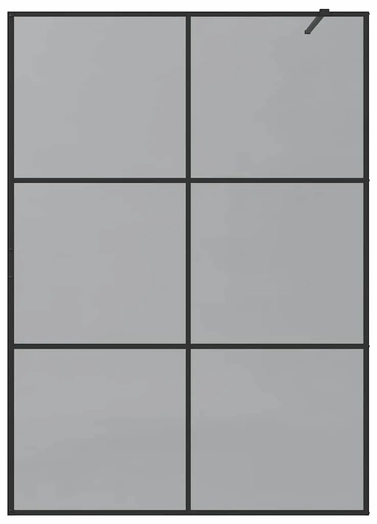 vidaXL Τοίχος Ντους Walk-in Μαύρο 140 x 195 cm σκληρυμένο γυαλί