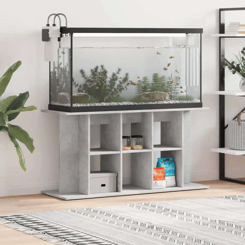 vidaXL Βάση Ενυδρείου Γκρι Σκυροδ. 120x40x60 εκ. Επεξεργασμένο Ξύλο