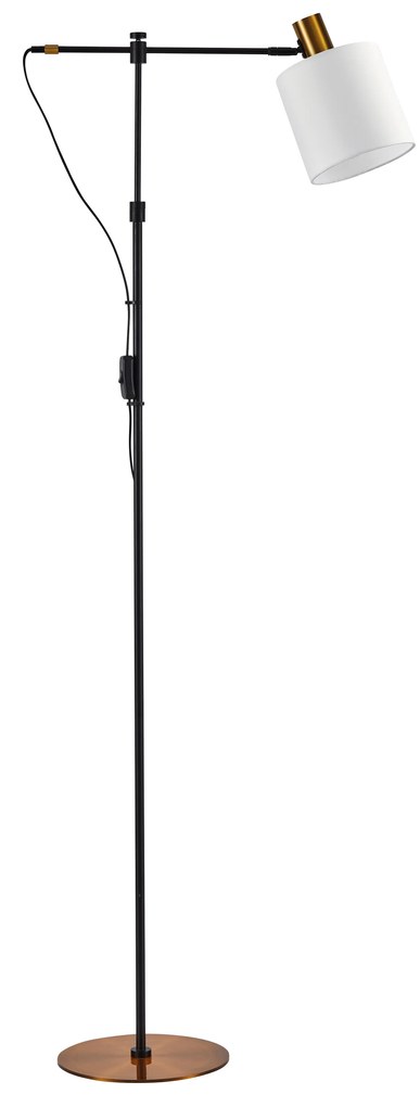 SE21-GM-39-SH1 ADEPT FLOOR LAMP Gold Matt and Black Metal Floor Lamp White Shade+