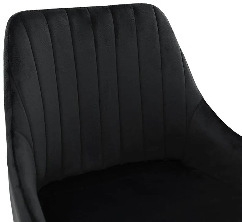 Σκαμπό bar Patrin Μεταλλικό Μαύρο και Βελούδο Μαύρο 49x48x98εκ. 2αδα 49x48x98 εκ.