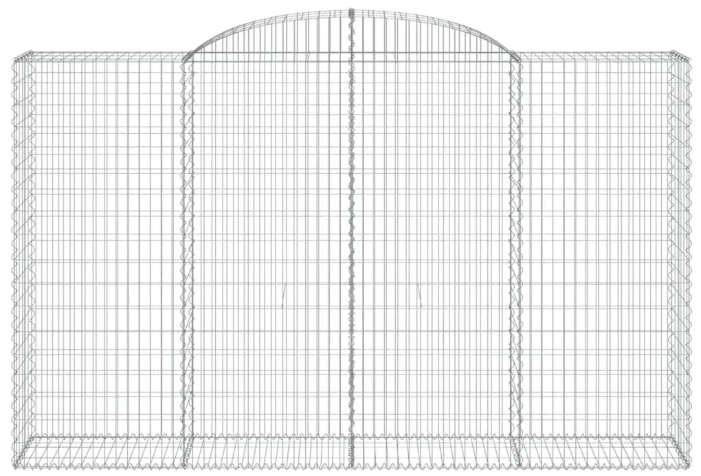 vidaXL Συρματοκιβώτια Τοξωτά 2 τεμ. 300x50x180/200 εκ. Γαλβαν. Ατσάλι