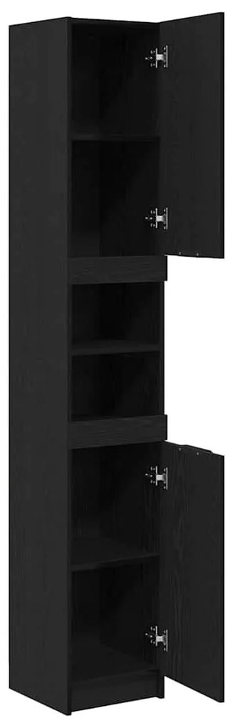 vidaXL Ντουλάπι Μπάνιου με ράφι Μαύρη δρυς 32 x 34 x 188.5 εκ.