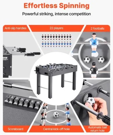 VEVOR 121 cm Foosball Soccer Game Table Standard Size Foosball Table for Home