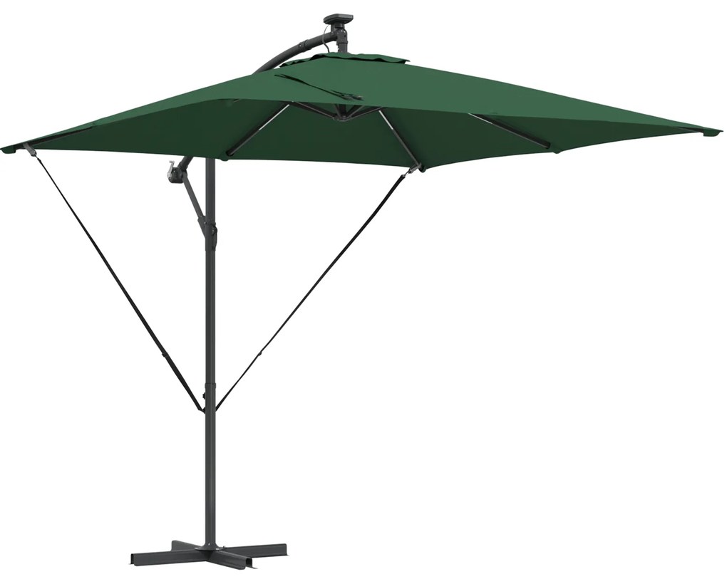 vidaXL Ομπρέλα Cantilever Banana Πράσινο 249 x 249 x 250 εκ.
