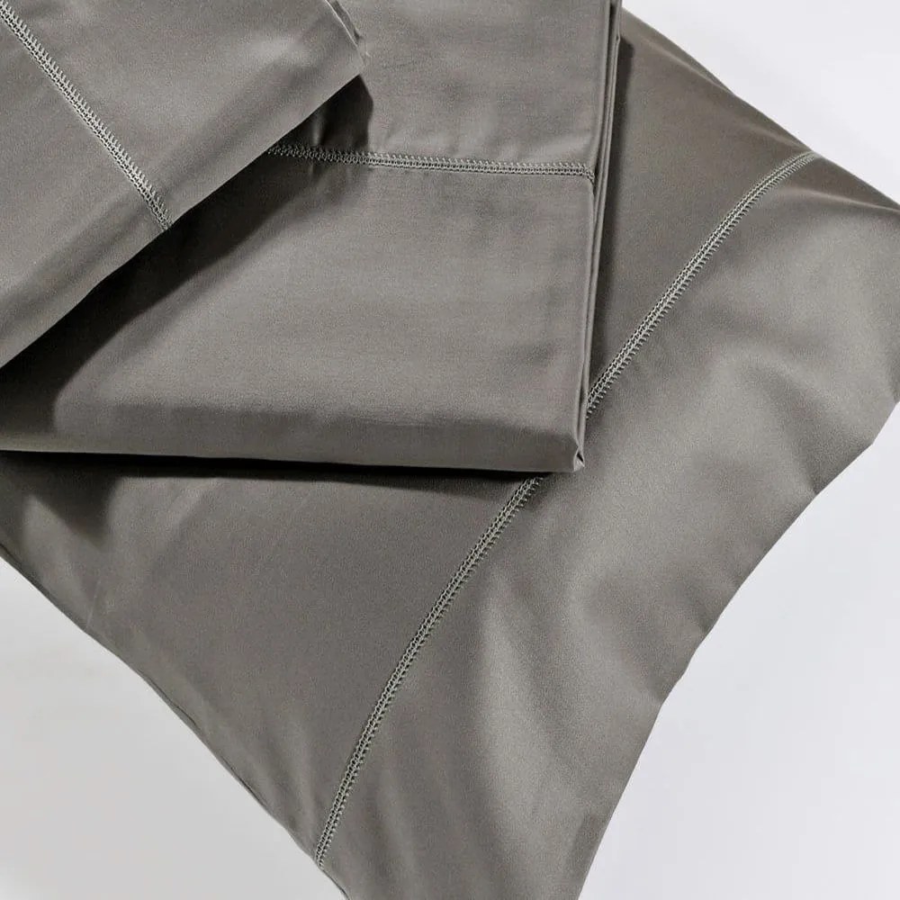 Μαξιλαροθήκες S250/6 Σετ 2τμχ Oxford Anthracite Down Town 52X75 100% Cotton Satin