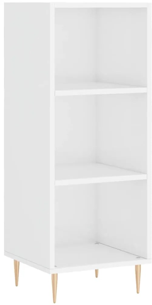 vidaXL Ντουλάπι Γυαλ. Λευκό 34,5 x 34 x 180 εκ. από Επεξεργασμένο Ξύλο