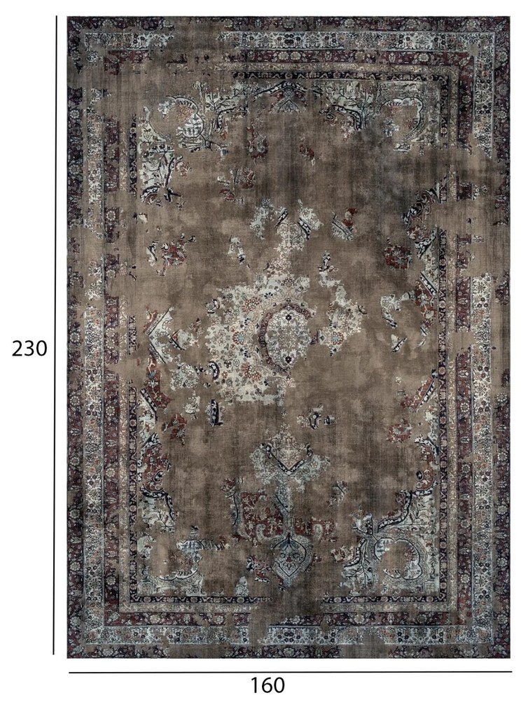 Χαλί σαλονιού Vintage C7675.05 Josiane με Κρόσια Καφέ 160x230 εκ. 160x230x1 εκ.