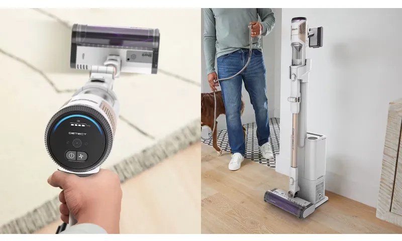 Σκούπα όρθια Shark IW3612EU, 240W, 0.42 l, 3 ρυθμίσεις, Αόρατοι αισθητήρες ανίχνευσης ρύπων, Σφραγίδα κατά των αλλεργιογόνων, LED, Λευκό/χρυσό