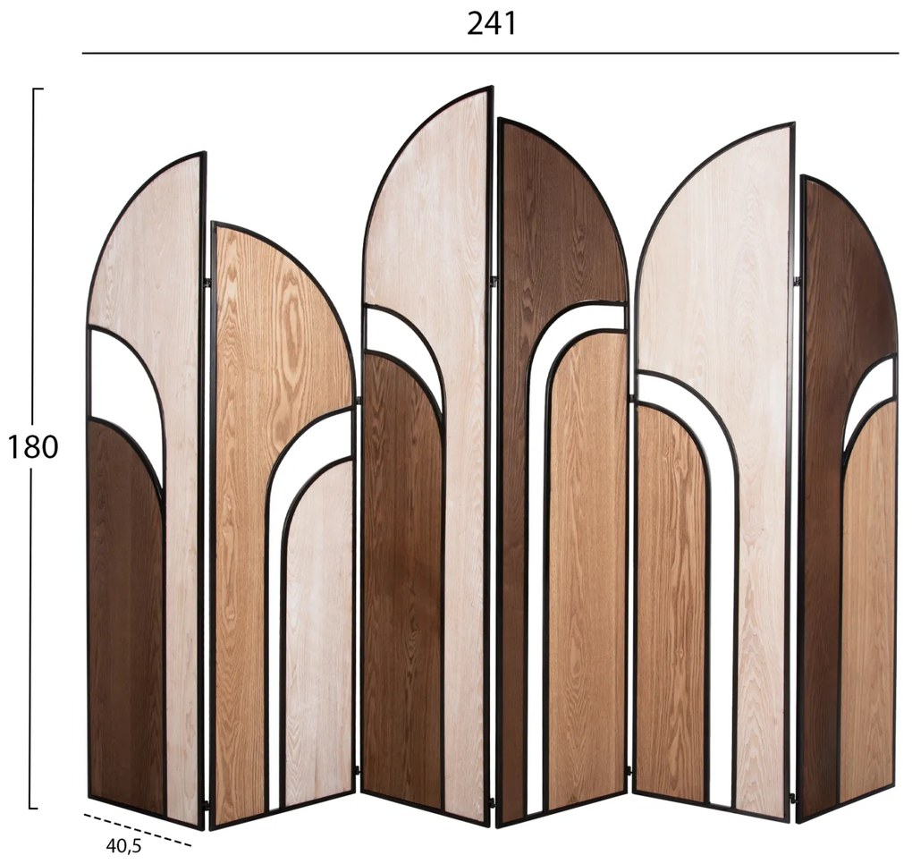 ΠΑΡΑΒΑΝ 6-ΦΥΛΛΟ CRYPT HM4221 MDF ΣΕ 4 ΧΡΩΜΑTA-ΜΑΥΡΟ ΜΕΤΑΛΛΟ 241x1,5x180Υεκ. - HM4221