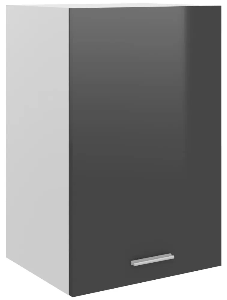 vidaXL Ντουλάπι Κρεμαστό Γυαλιστερό Γκρι 39,5x31x60 εκ. Μοριοσανίδα