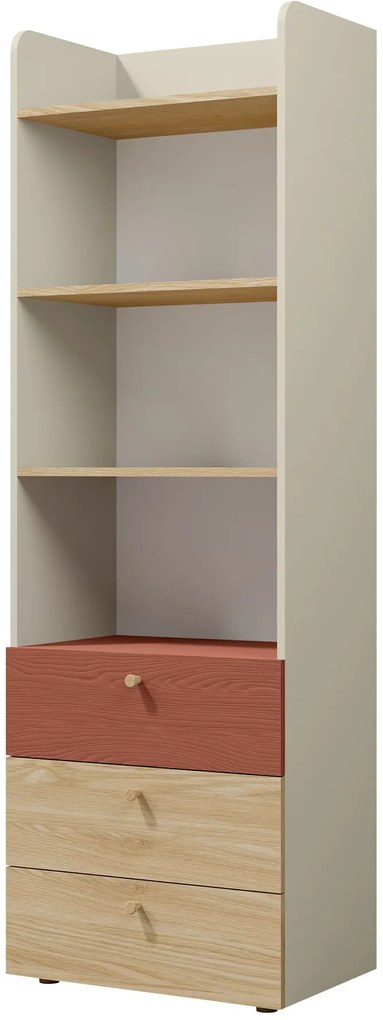 Βιβλιοθήκη Yuki 3S-Korali - 60.00Χ40.00Χ185.00cm