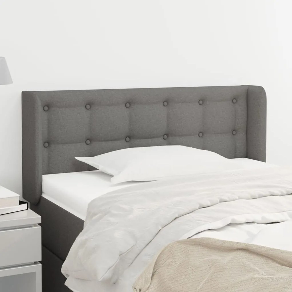 vidaXL Κεφαλάρι με Πτερύγια Σκούρο Γκρι 93x16x78/88 εκ. Υφασμάτινο
