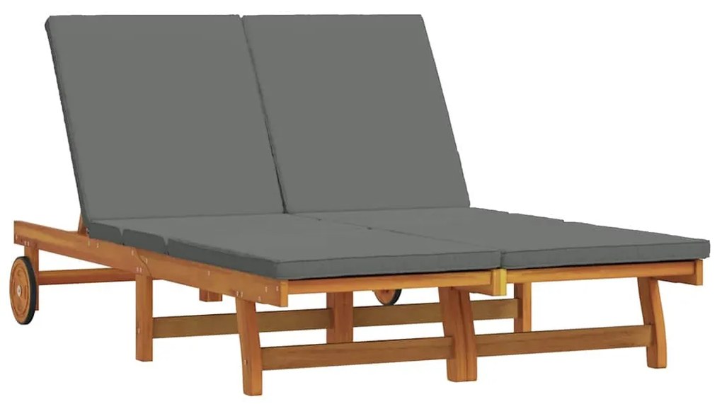 vidaXL Ξαπλώστρα 2-πρόσωπο Καφέ 125 x 200 x 84 εκ. Μασίφ ξύλο ακακίας
