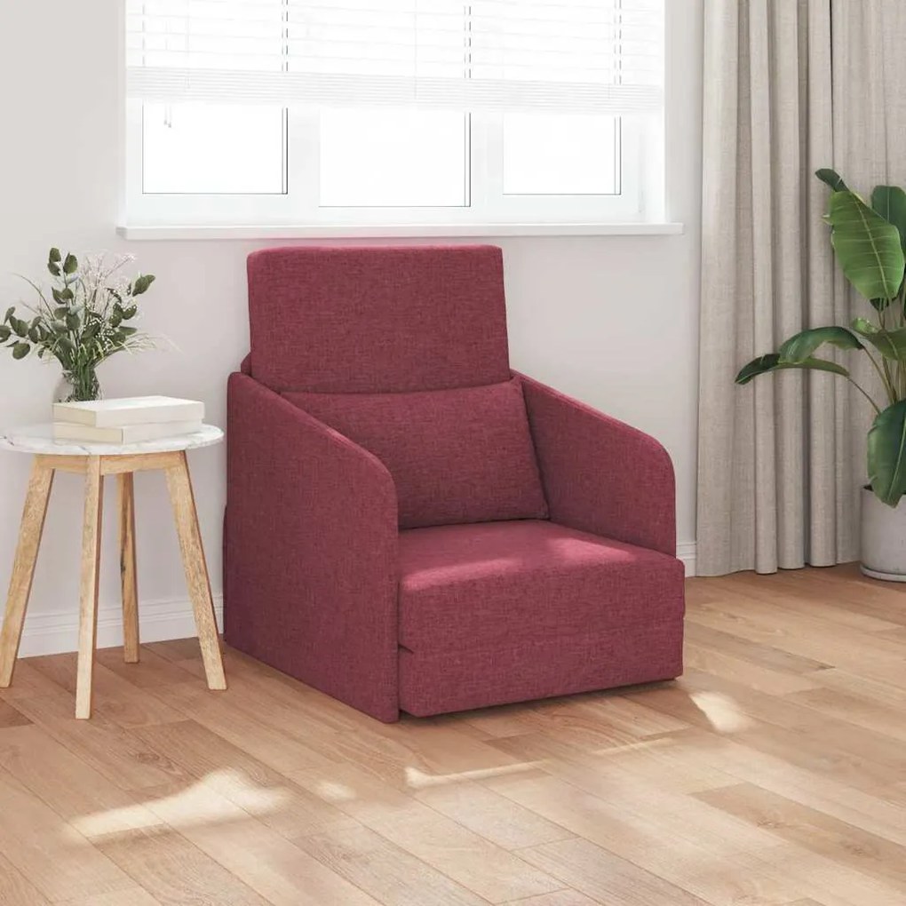 vidaXL Κρεβάτι καναπές Μπορντό 65 x 80 x 83 εκ. ύφασμα