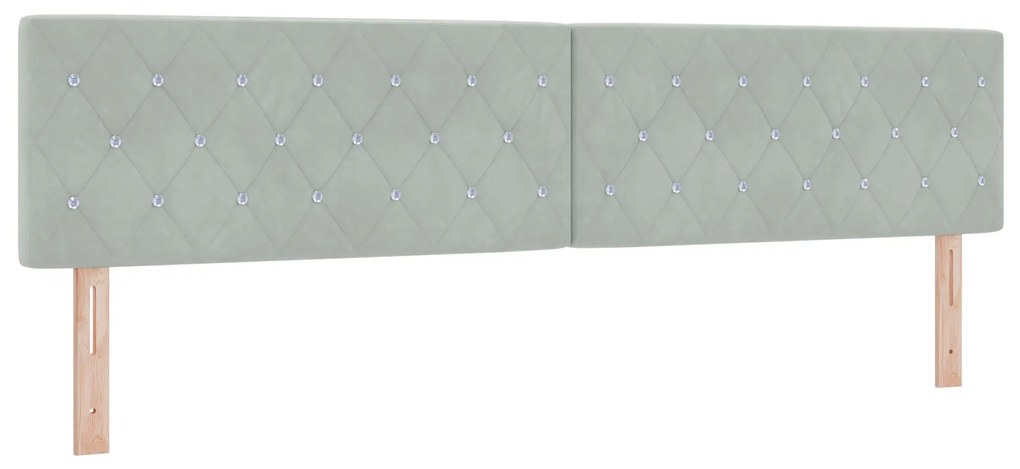 vidaXL Κρεβάτι Box Spring με Στρώμα Ανοιχτό Γκρι 200x200 εκ. Βελούδο