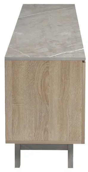 Έπιπλο τηλεόρασης Kasandra pakoworld μπεζ μαρμάρου-sonoma 180x35x48.5εκ