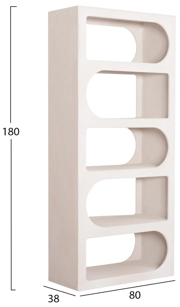 ΒΙΒΛΙΟΘΗΚΗ ΣΕΙΡΑ SANTORINI HM18062 MDF ΣΕ ΥΠΟΛΕΥΚΟ ΧΡΩΜΑ 80x38x180Yεκ. (1 Τεμμάχια)