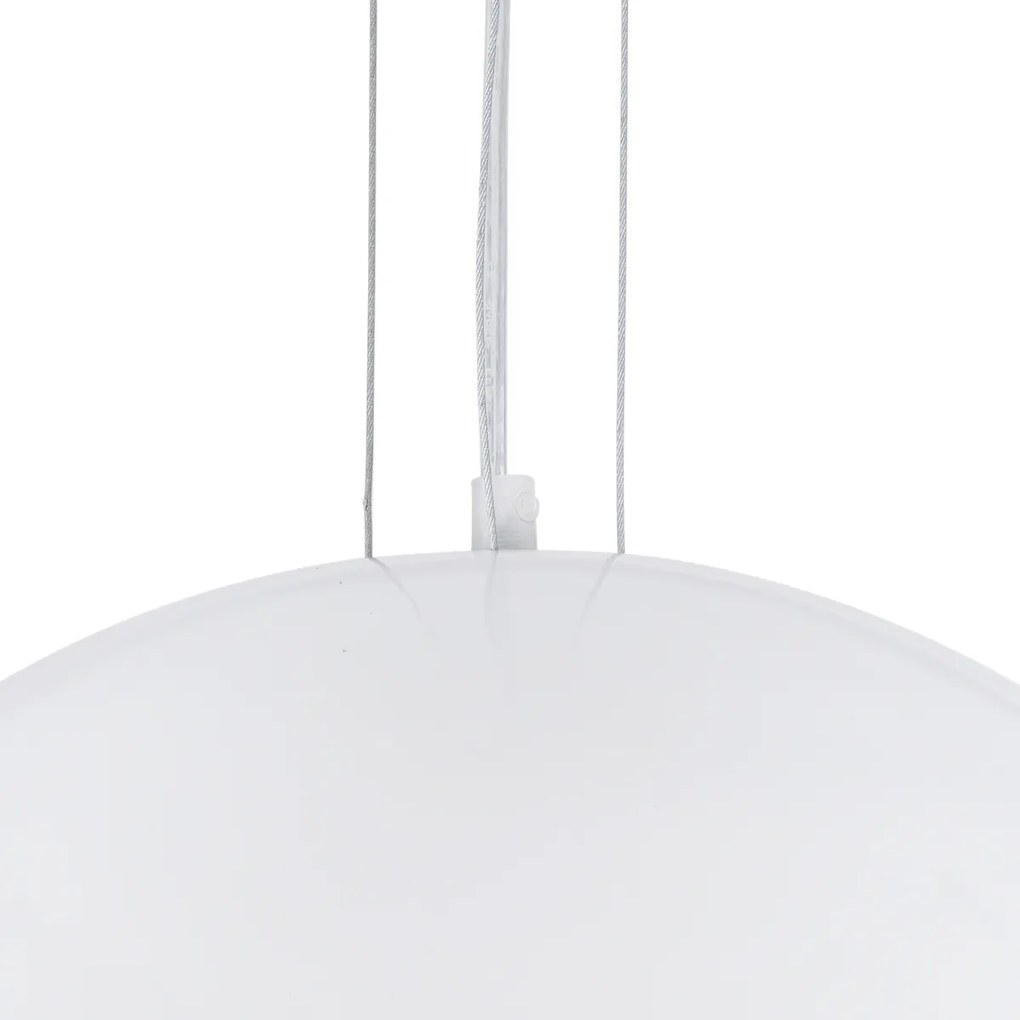 GloboStar® SERENIA WHITE 01271 Μοντέρνο Κρεμαστό Φωτιστικό Οροφής Μονόφωτο Λευκό Γύψινο Καμπάνα Φ60 x Y30cm