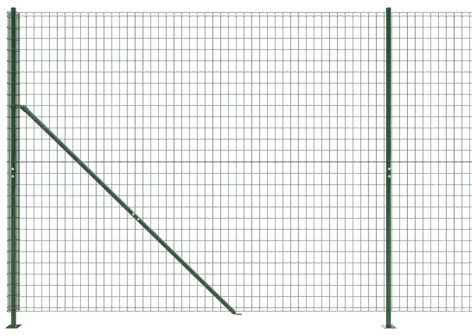 vidaXL Συρματόπλεγμα Περίφραξης Πράσινο 1,4 x 25 μ. με Βάσεις Φλάντζα