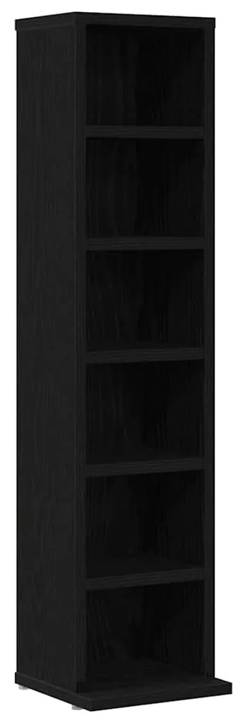 ντουλάπι CD Μαύρη δρυς 21x20x88 cm Κατασκευασμένο ξύλο - Μαύρο