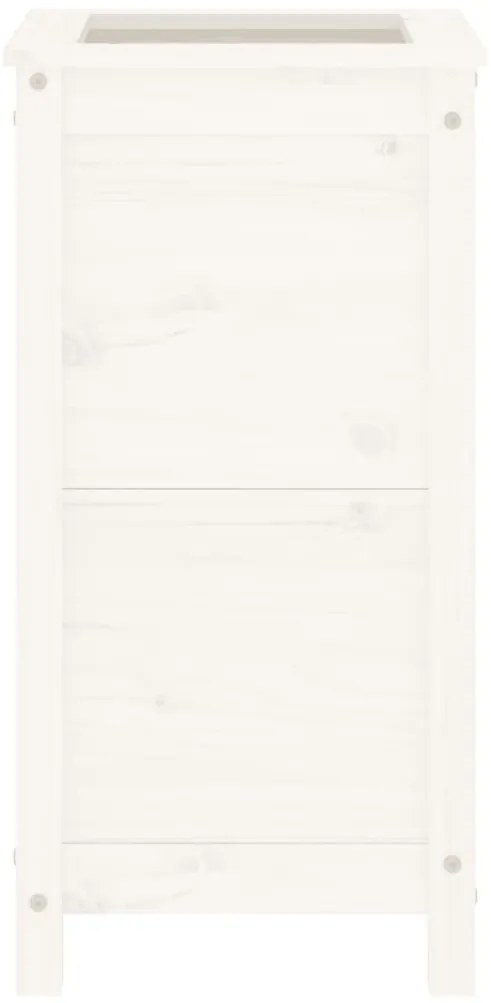 vidaXL Ζαρντινιέρα Λευκή 40 x 40 x 78 εκ. από Μασίφ Ξύλο Πεύκου